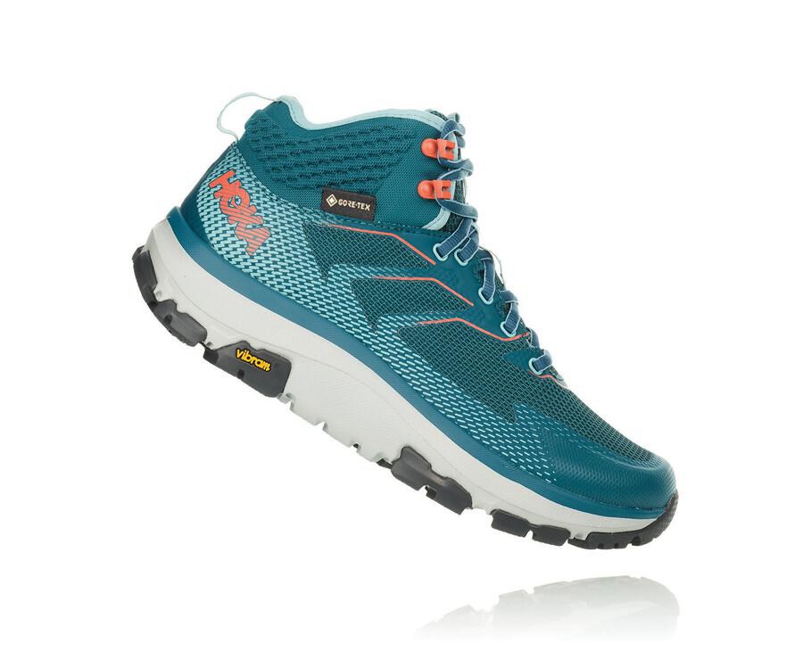 Hiking Boots Womens - Hoka One One Toa GORE-TEX - Turquoise - JXENZAY-03